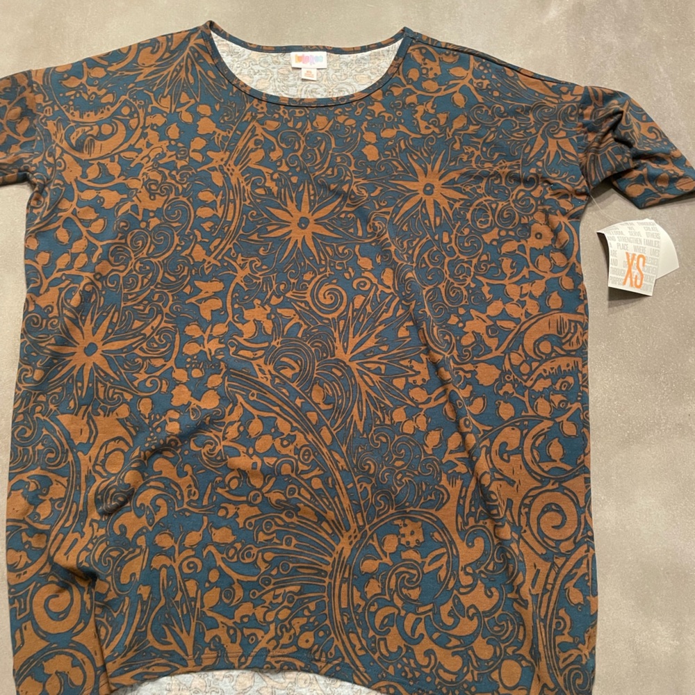 LuLaRoe Women's Shorts with Brown and Blue Floral Design